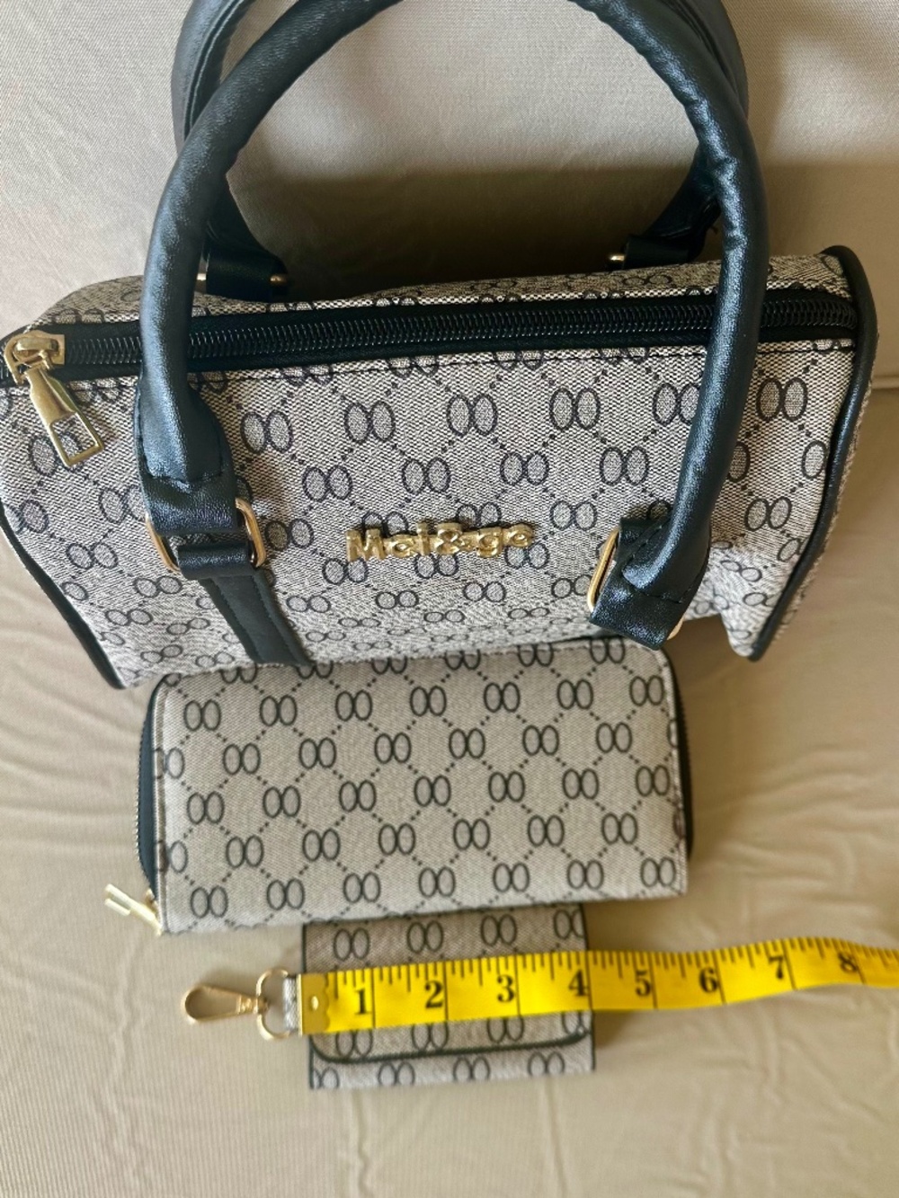 Mei & Ge (3 Piece Set) Satchel Handbag with Matching Wallet and Key Holder - Picture 8 of 14